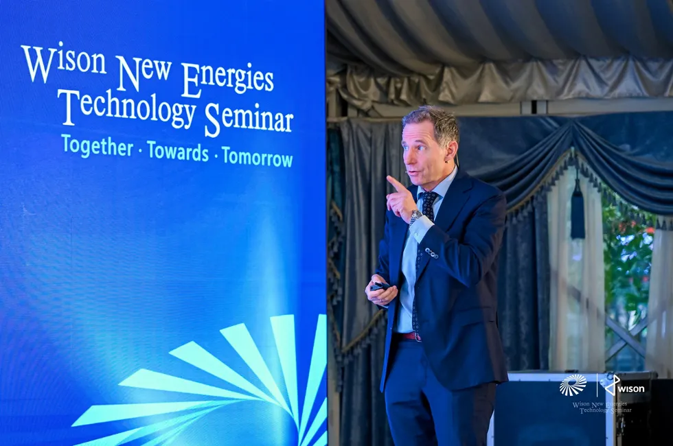 Jarand Rystad, founder of Rystad Energy, speaking at Wison New Energies Technology Seminar in Shanghai, China.