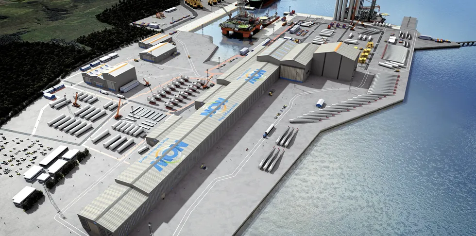 A rendering of the planned Nigg offshore wind tower factory.
