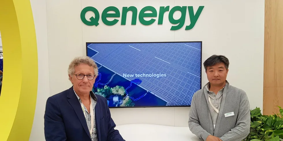 Q Energy France managing director Jean-Francois Petit (l) and offshore wind head Chanhee Son.