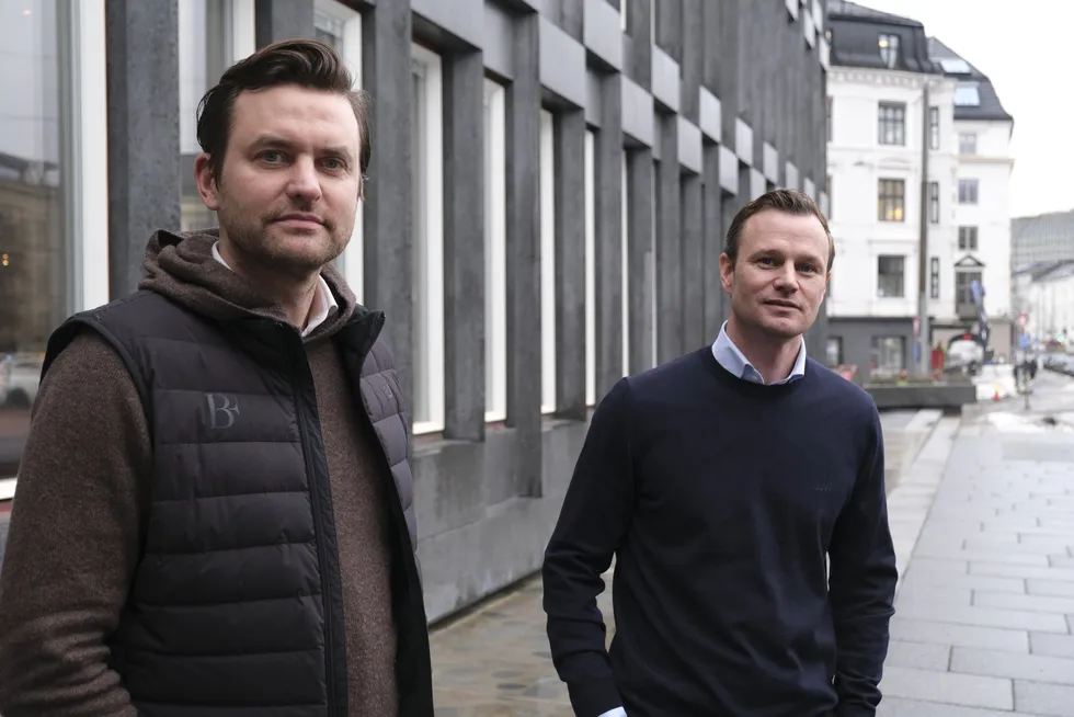 Kjetil Haga (left) and Simen Landmark, co-founders of Norway-based seafood investment company Bluefront.