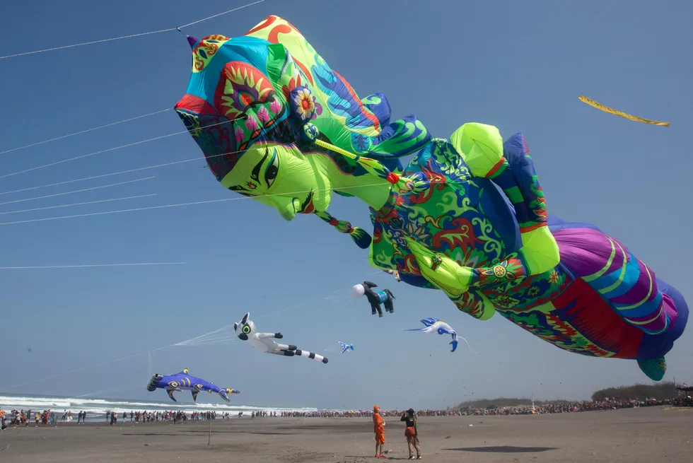 The Jogja International Kite Festival in Bantul, Indonesia.