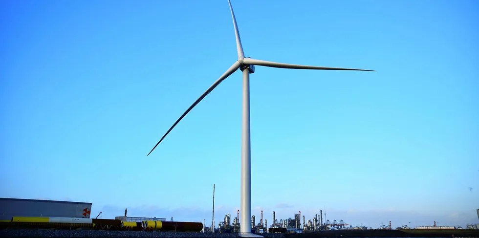 GE's 12MW Haliade-X prototype in the Netherlands' Port of Rotterdam