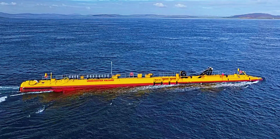 Orbital's O2 tidal power unit is one of the devices that will power hydrogen electorlysers at the European Marine Energy Centre