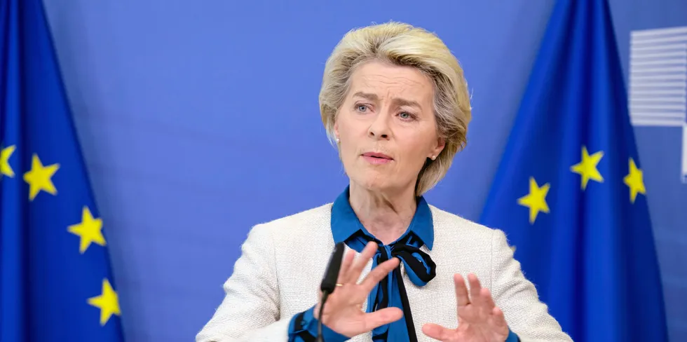 European Commission President Ursula von der Leyen at the presentation of the REPowerEU plan