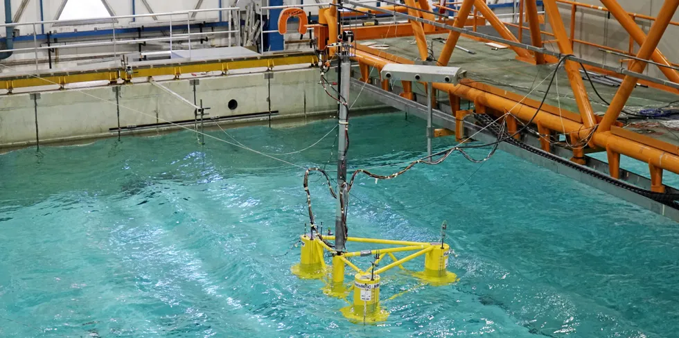 Part-scale GustoMSC Tri-Floater design in wave basin tests