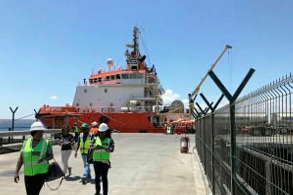 Logistics: A jetty at Pemba port, Mozambique