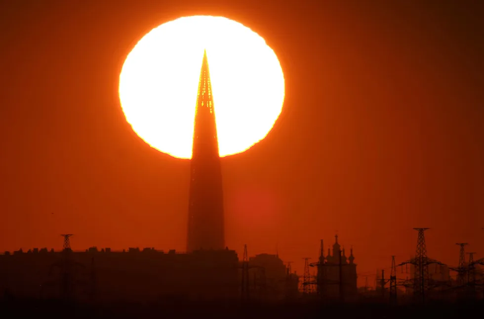 Elusive targets: the Lakhta Centre business tower in St Petersburg, Russia, headquarters of Gazprom