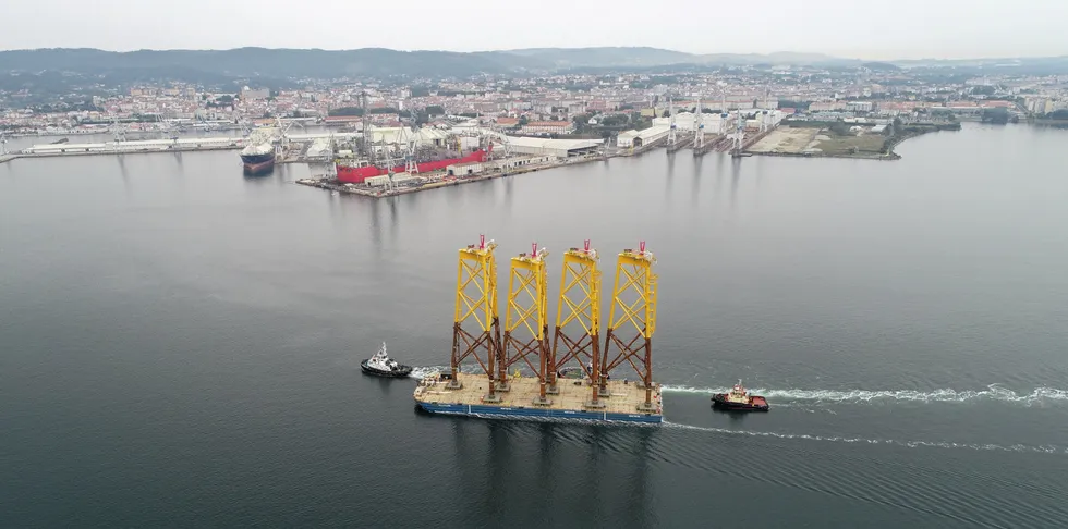 Transfer of first jacket foundations from Navantia shipyard in Spain to France