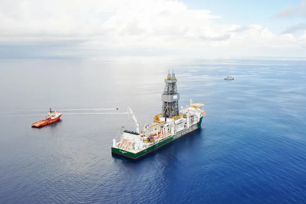 The drillship Ocean Rig Poseidon drilled in Namibia in 2018 for Chariot Oil & Gas.