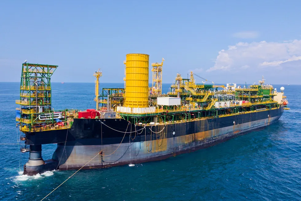 The Baleine FPSO moored offshore Ivory Coast.