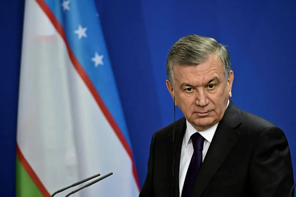 Uzbek President Shavkat Mirziyoyev