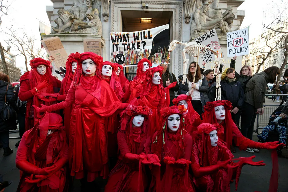 XR: Extinction Rebellion activists in London
