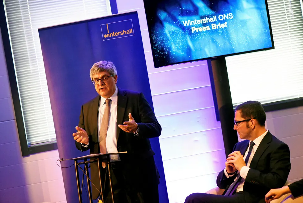 Upbeat: Wintershall exploration and production executive director Martin Bachmann (left) and chief executive Mario Mehren