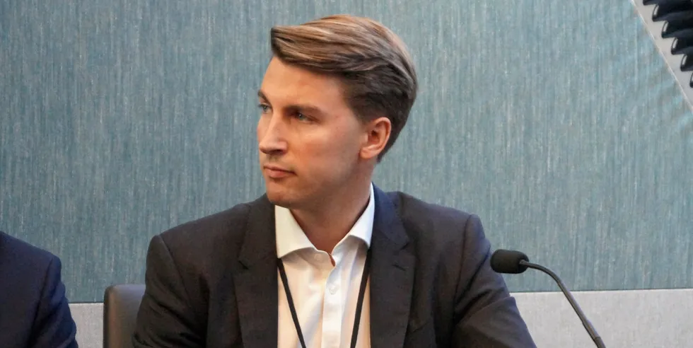 Atlantic Sapphire MD and CFO Karl-Oystein Oyehaug. The land-based salmon farming group is struggling to regain investor confidence after a blaze ravaged its Danish facility.