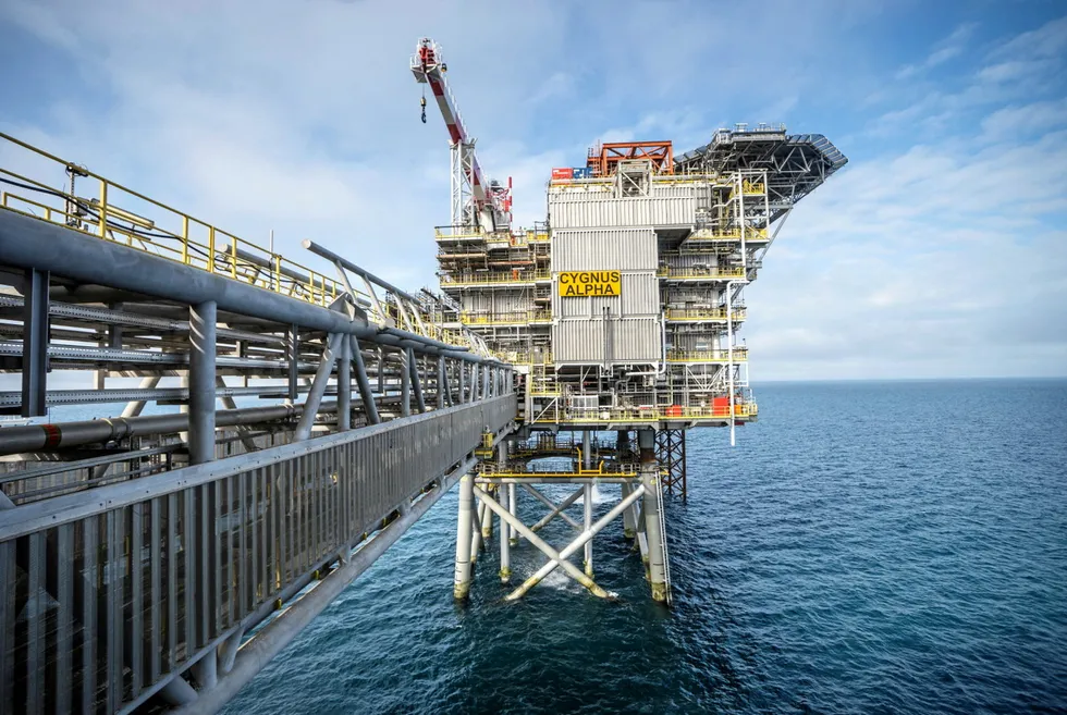 Cygnus gas platform off UK. .