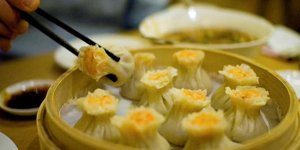 Chinese shrimp dumplings. The new testing is set to have implications for many seafood exporters to the country.