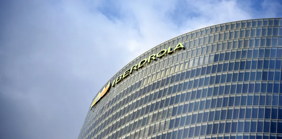 View of the Iberdrola Tower in Bilbao.