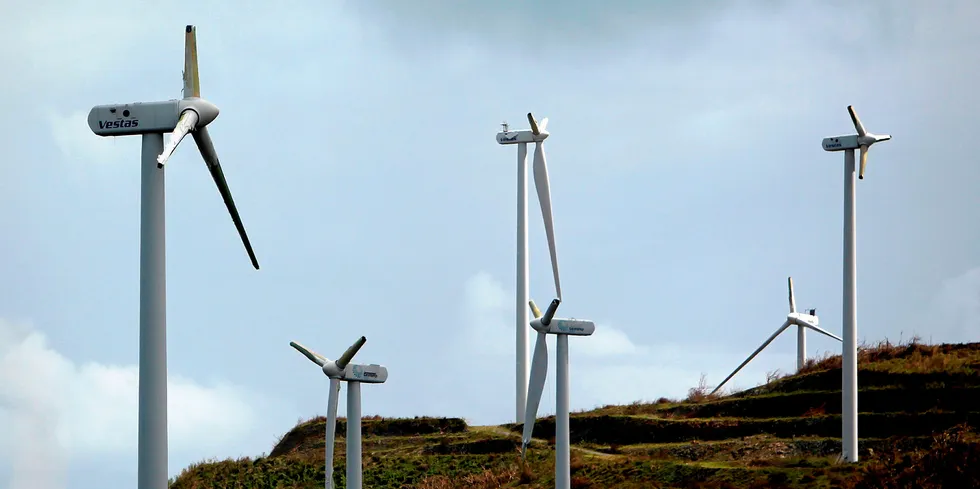 Onshore wind turbines in Puerto Rico damaged by Hurricane Maria in 2017.