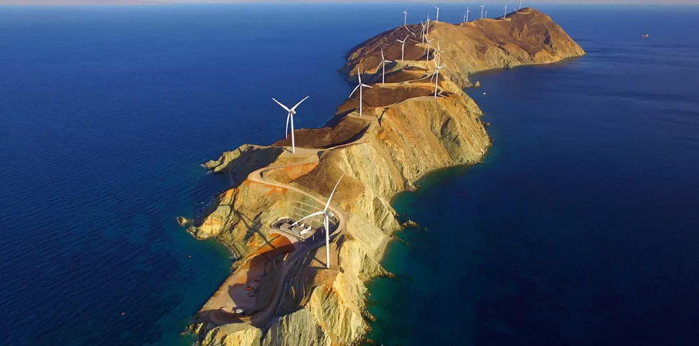 Greece so far has no offshore wind - Aghios Georgios with Terna onshore wind farm.