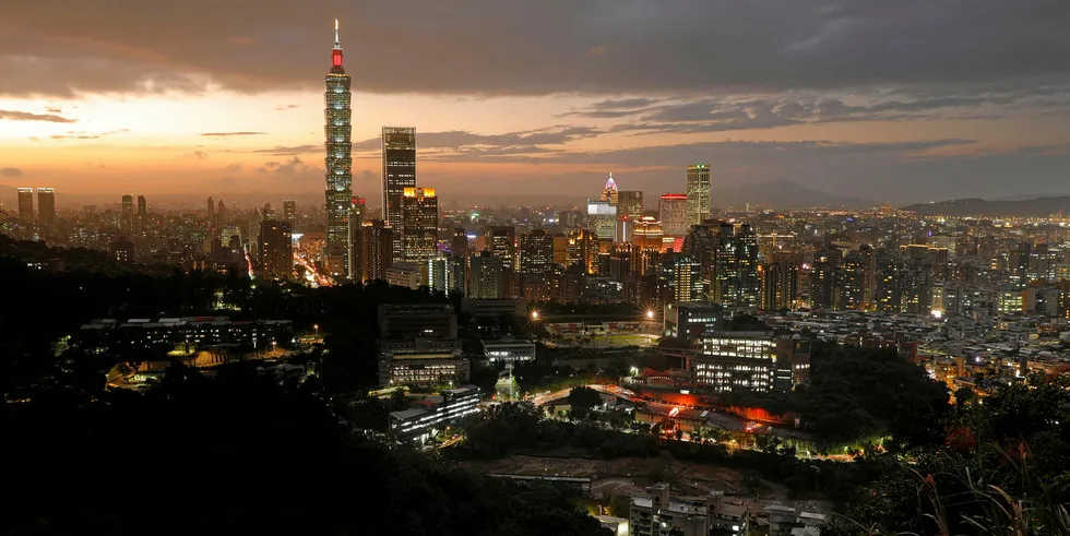 Taipei skyline at sunset