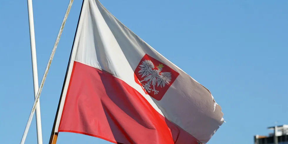 The Polish flag.