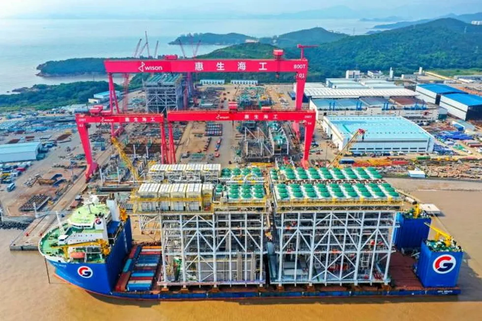 Facility: the Wison yard in eastern China's Zhejiang province