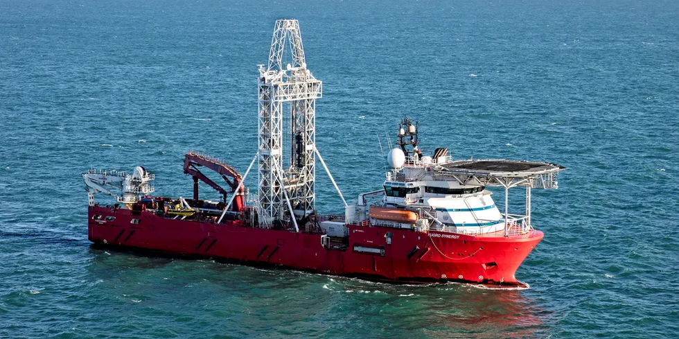Fugro Synergy working on the Borssele windfarm deployment in the Netherlands