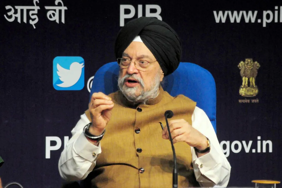 India's Minister of Petroleum & Natural Gas, Hardeep Singh Puri.