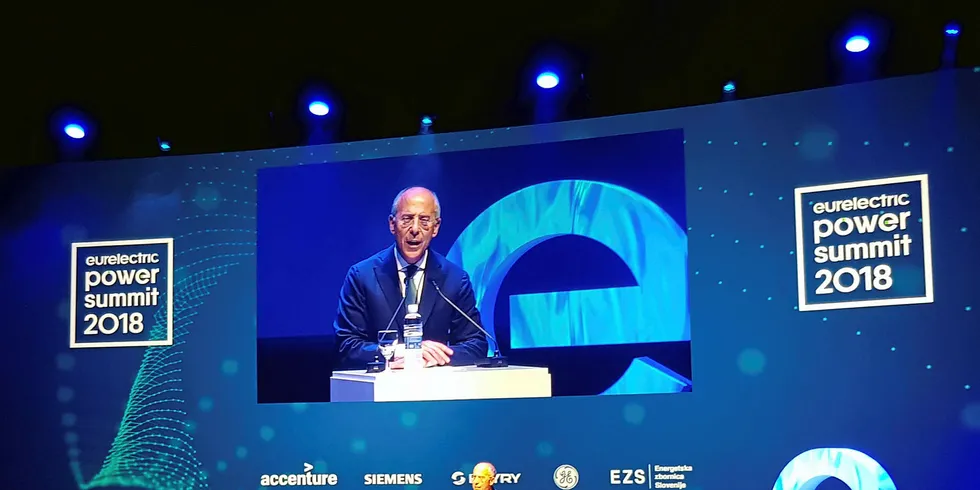 Francesco Starace, Enel chief executive and Eurelectric president, speaking at the Ljubljana conference.