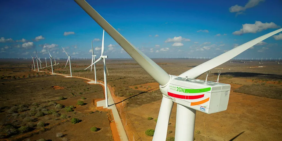CPFL Renováveis’ Campo dos Ventos wind farm in Rio Grande do Norte, Brazil.