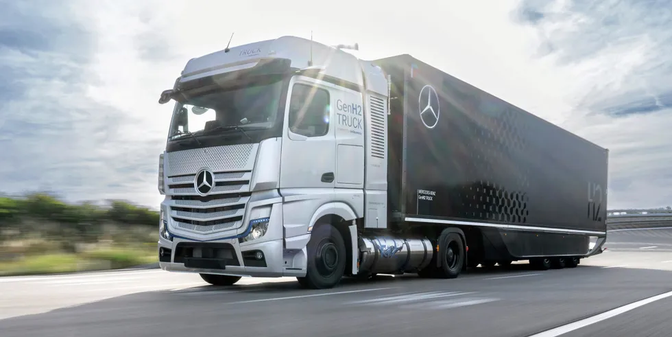 The liquid-hydrogen-powered Mercedes-Benz prototype.