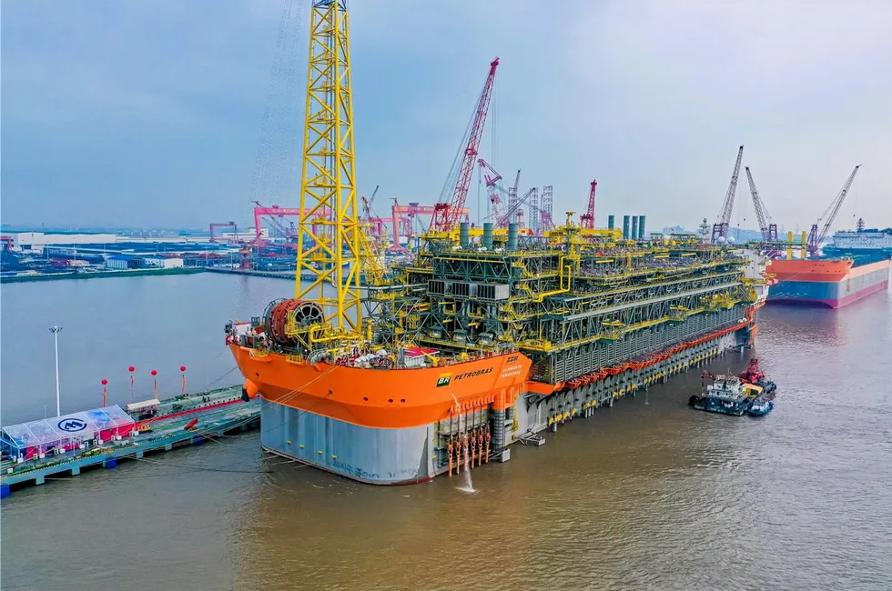 The Almirante Tamandare FPSO starts its journey to Brazil.