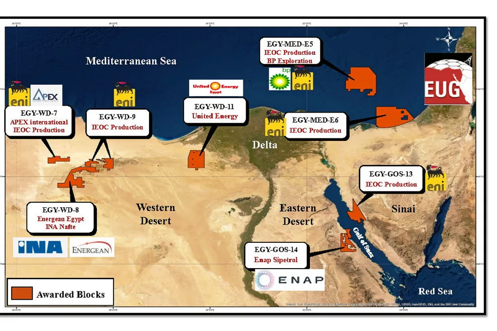 Winners: eight blocks were awarded at the conclusion of Egypt's 2021 licensing round