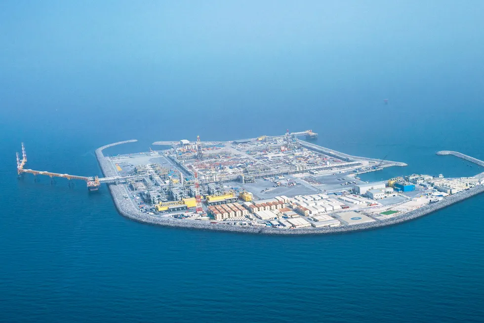 An artificial island at a key Adnoc's offshore field.