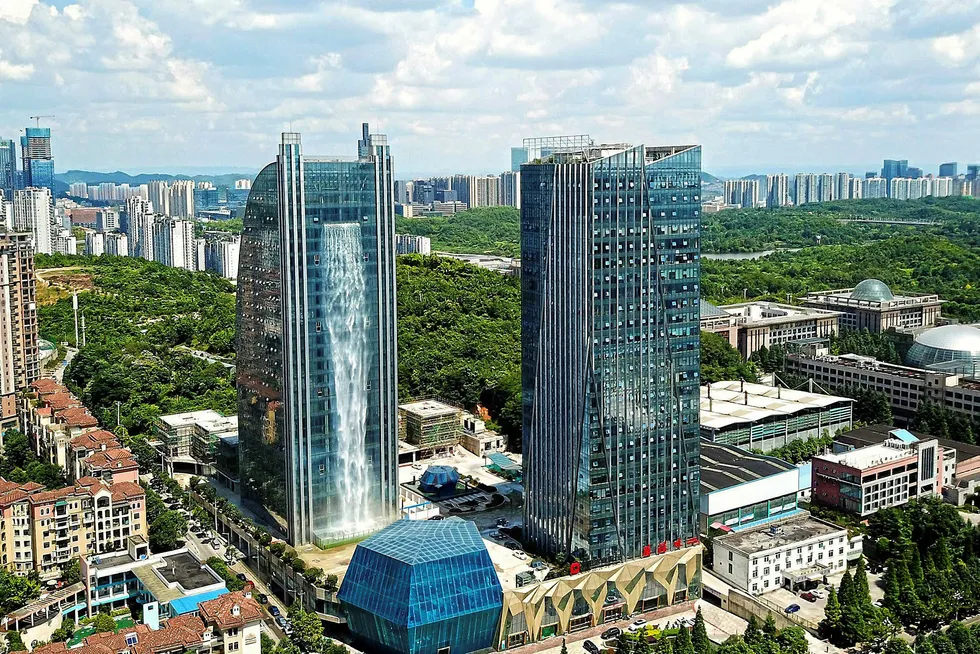 Landmark: the Liebian International Building in Guiyang, in China's Guizhou province