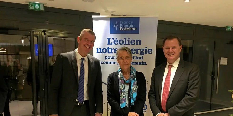Nicolas Wolff (left) with French ecological transition minister Elisabeth Borne.