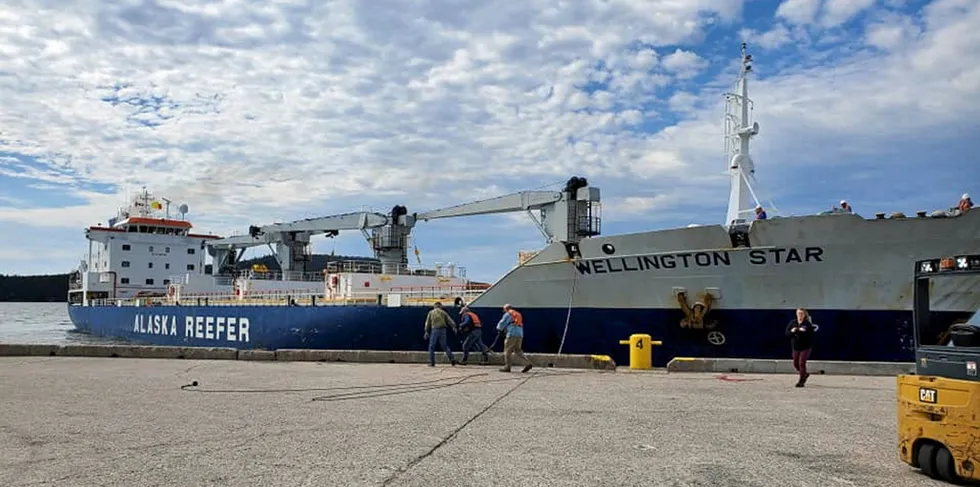 . Kloosterboer Bayside operations at the Port of Bayside in New Brunswick, Canada. The route is under scrutiny for alleged violations of the US Jones Act.
