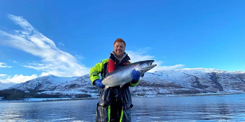 Ben Moffit at Mowi Scotland's site in Loch Linnhe.