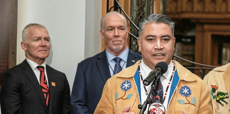 Regional Chief Terry Teegee, a member of Takla Lake First Nation participated in a live Zoom call asking the government to respect UNDRIP and end netpen salmon farming.