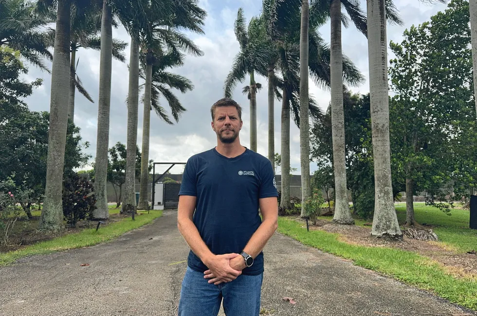 Gunnar Aasbo-Skinderhaug is deputy CEO and CFO at Atlantic Sapphire. He is pictured here at the company's Florida farm.