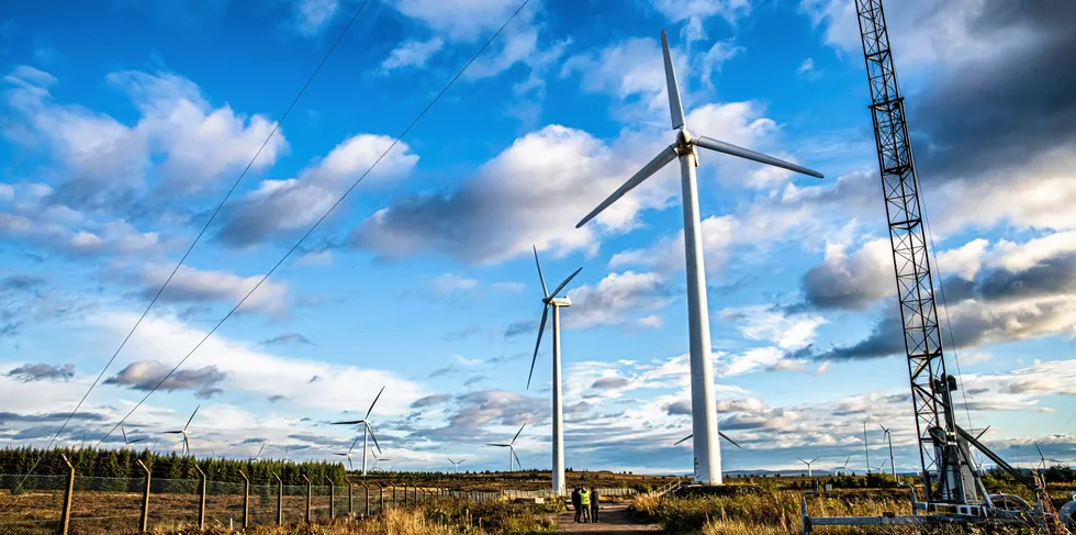 Act Blade prototype blades in operation the giant Whitelee wind farm in the UK