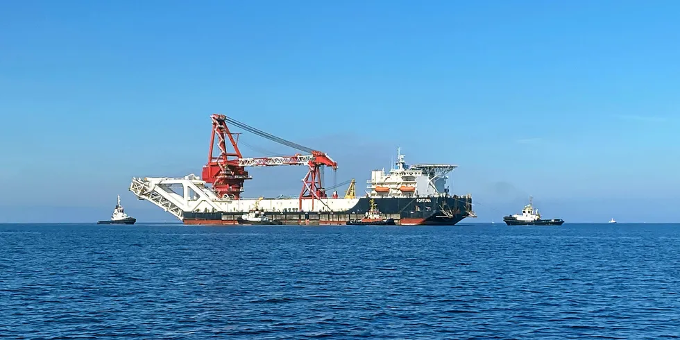 Pipe-laying vessels (here to Fortuna) in the future may be used to build a new hydrogen infrastructure