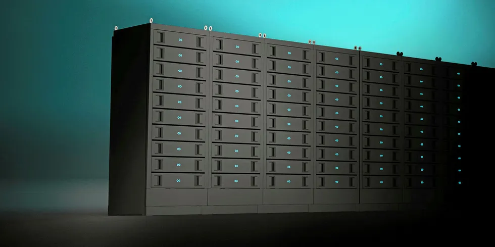 An illustration of Lavle's conventional Li-ion energy storage system with enhanced safety features.