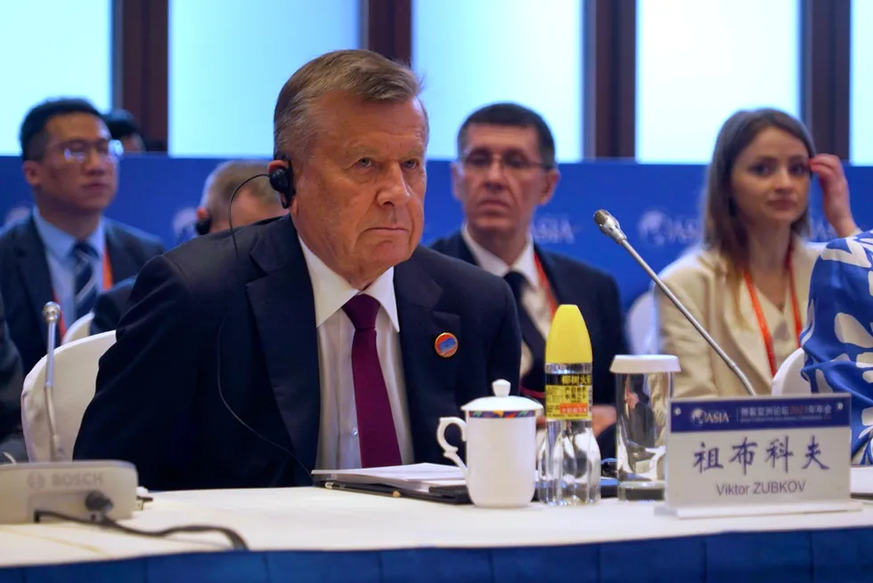 Pipeline negotiations: Gazprom chairman Viktor Zubkov at the Boao Forum in southern China’s Hainan Province.