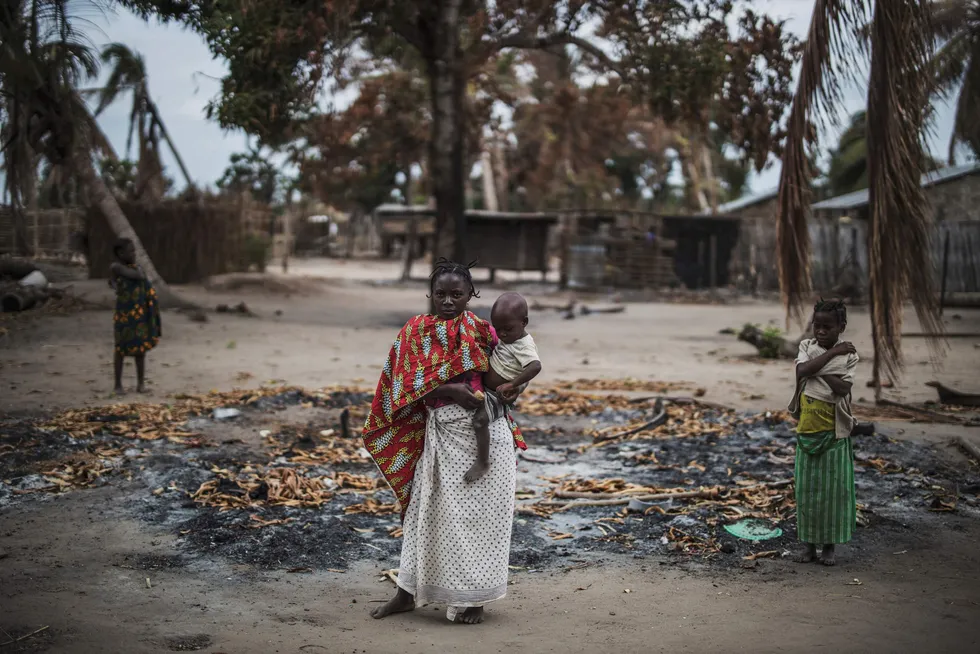 Insurgency: tens of thousands of locals and refugees in the Palma area of Mozambique have fled to the coast and bush to escape the brutal insurgents. This photo was taken in August 2019 in a burned out area in the village of Aldeia da Paz outside Macomia in Cabo Delgado province