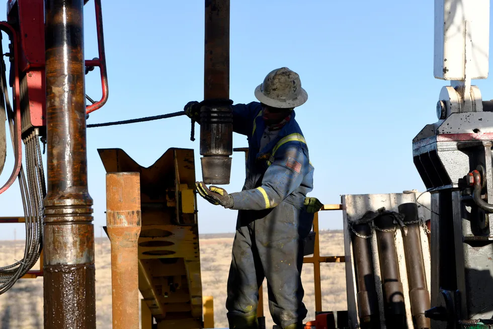 Pickup: An oil worker on a Texas drill site