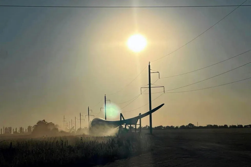 A Friendly Wind turbine blade on its long journey across Ukraine.