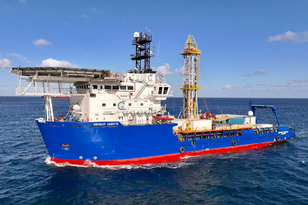 A Geoquip marine geotechnical survey vessel.
