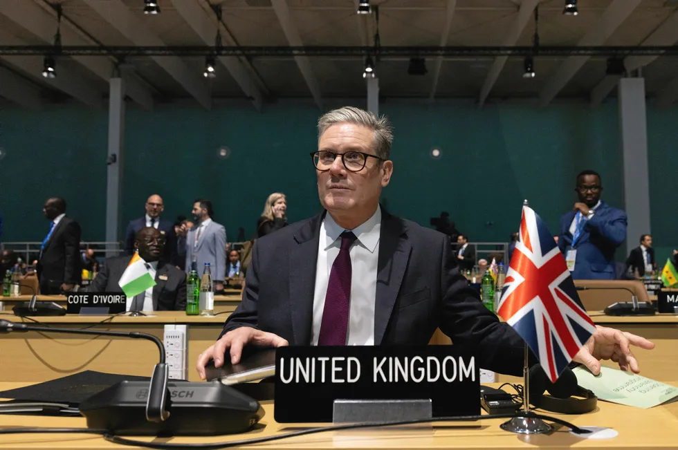 UK Prime Minister Keir Starmer at the COP29 climate summit taking place in Azerbaijan's capital Baku.