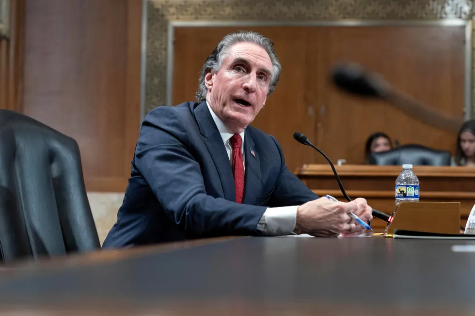Former North Dakota Governor Doug Burgum, President-elect Donald Trump's choice to lead the Department of the Interior, testifies before the Senate Energy and Natural Resources Committee on Capitol Hill in Washington, DC, on Thursday, 16 January 2025.